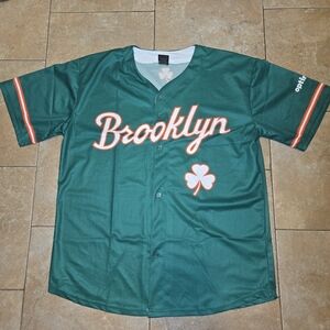 Brooklyn Cyclones Baseball Jersey Irish Heritage / St. Patrick's  Green Size XL